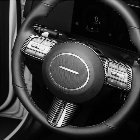 Steering Wheel Trim ABS Carbon Fiber For Hyundai Tucson 2025