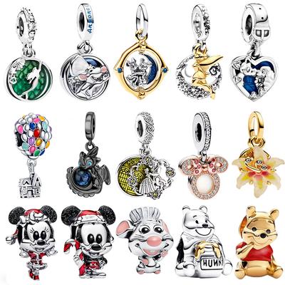 925 Silber Minnie Stitch Winnie Puuh Anhängerperle geeignet für originales Damenarmband DIY Schmuck Geschenk