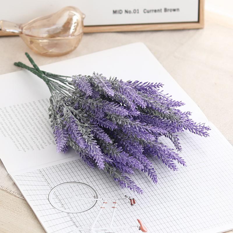 Umělá květina Hedvábí Fialová Levandule Domácí Venkovní Zahrada Dekorace Kytice Falešná Svatba Vánoční Den Party Doplňky