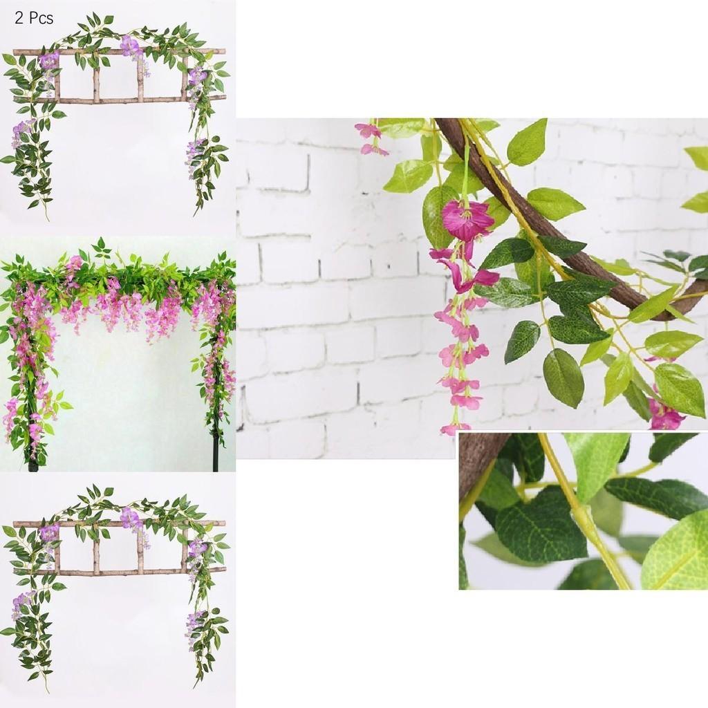 Wunderschöne 2x Künstliche Glyzinienblütenranke mit realistischen Blütenblättern für alle Anlässe