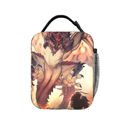 Monster Hunter Rise Insulated Lunch Bag  MHW Game Kanji  Risemonster Meal Container Thermal Bag Lunch Box Tote Bento Pouch