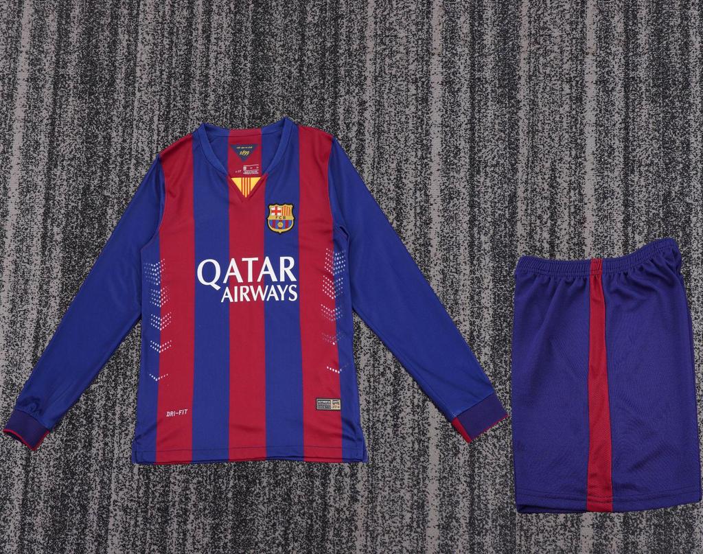 Kinder Vintage Langarm Fußballtrikot: Brasilien, Manchester United, Real Madrid & Barcelona Designs