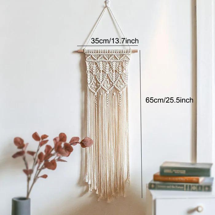 Nodic Cotton Woven Bohemian Wall Decoration Tapestry With Tassel Wall Accents Handmade Scandinavian Hanging Bedroom Home Decor