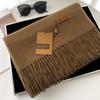 Women's 300g Solid Color Imitation Cashmere Scarf – High-End, All-Match, Warm Autumn/Winter Shawl.