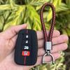 Silicone Car Key Case Holder Shell Soft Remote Cover Protector for Toyota Rav4 Corolla Camry Avalon Accessories Keychain Bag Set