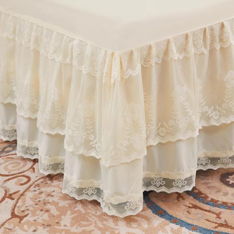 Lace Princess Bedspread Bed Skirt Style Dustproof Decorative Bedspread Big Heming 1.5/1.8/2m Mattress Anti Slip Protective Cover