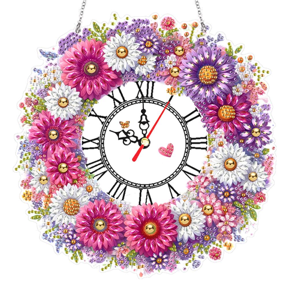 Acryl Spezialform Seestern Diamantmalerei Kranz Uhr 5D Diamantmalerei Uhr Kunsthandwerk Diamantmalerei Hängeuhr