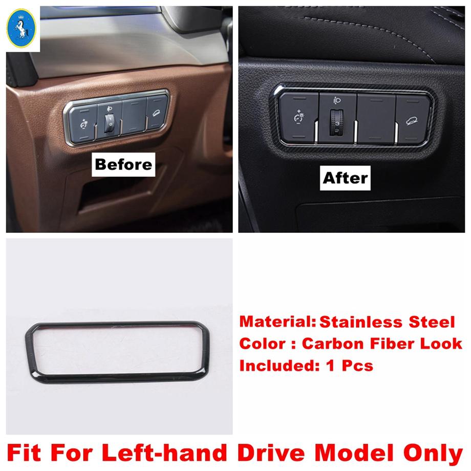 Carbon Fiber Look Car Head Lamps / Lift Button / Air AC / Gear Box Panel ABS Accessories Cover Trim For Haval F7 F7X 2018 -