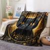 Black Cat Print Flannel Blanket, High Quality Comfortable for All Seasons, Home Decor, Warmth and Comfort, Perfect for Christmas Gifts