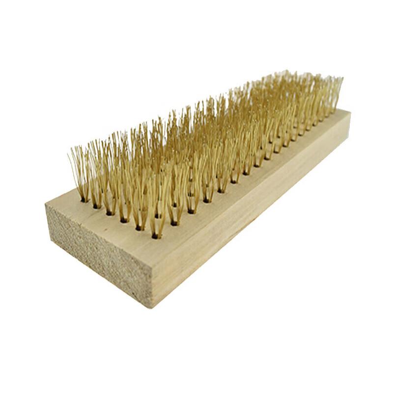 JiuZhen Long Handle Hard Bristle Steel Wire Brush