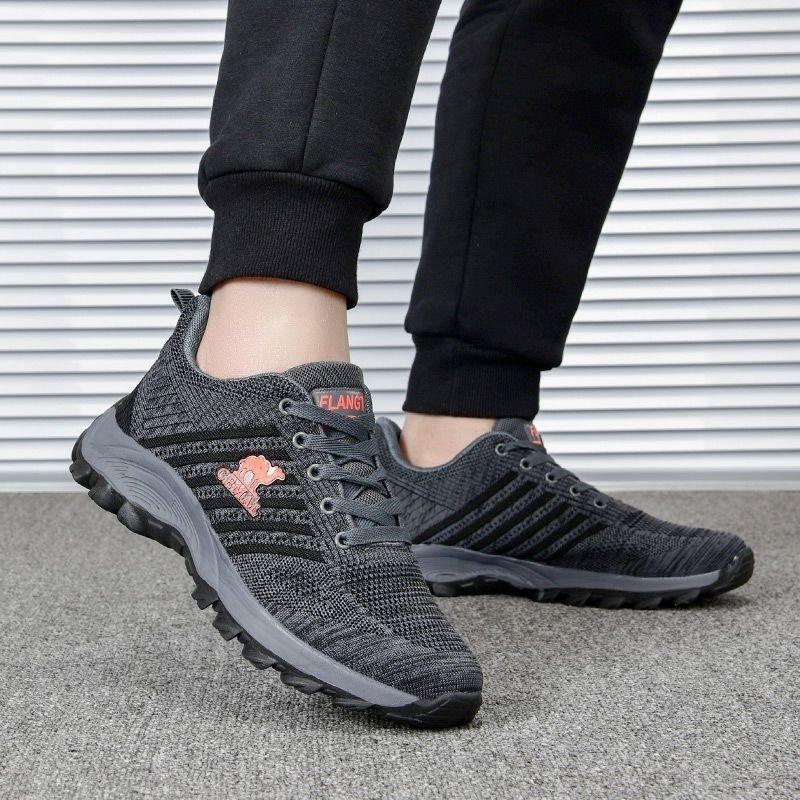 

Мужская обувь для активного отдыха, альпинизма, спорта, летной плетеной сетки, дышащая и легкая повседневная обувь, нескользящая и износостойкая, большой размер, me 45 серый