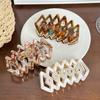 Chic Acetate Hair Claw Clip With Trendy Line Patterns In Vibrant Colors Women For