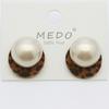 Retro Silver Needle Stud Earrings: Exaggerated Leopard Print with Pearl, European & American Hong Kong Style, Light Luxury Flocked Design