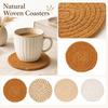 Round Jute Set of 4 - Natural Woven Drink
