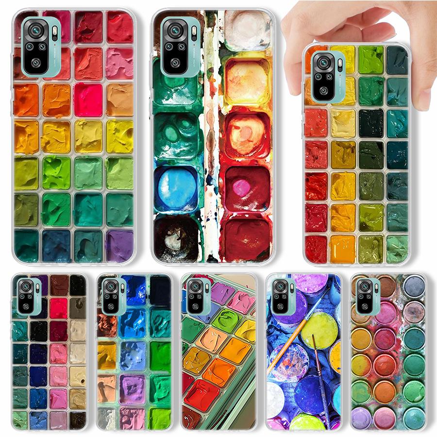 Watercolors Set Paint Palette Painting Box Phone Case For Xiaomi Redmi Note 14 13 12S 12 10 10S 11 Pro Plus 11S 11E 11T 9 9S Sof