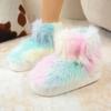 Fashion Mix Color Long Plush Snow Boots Women Candy Color Non Slip Soft Cotton Snow Boots Women 2025 Thicken Warm Faux Fur Shoes