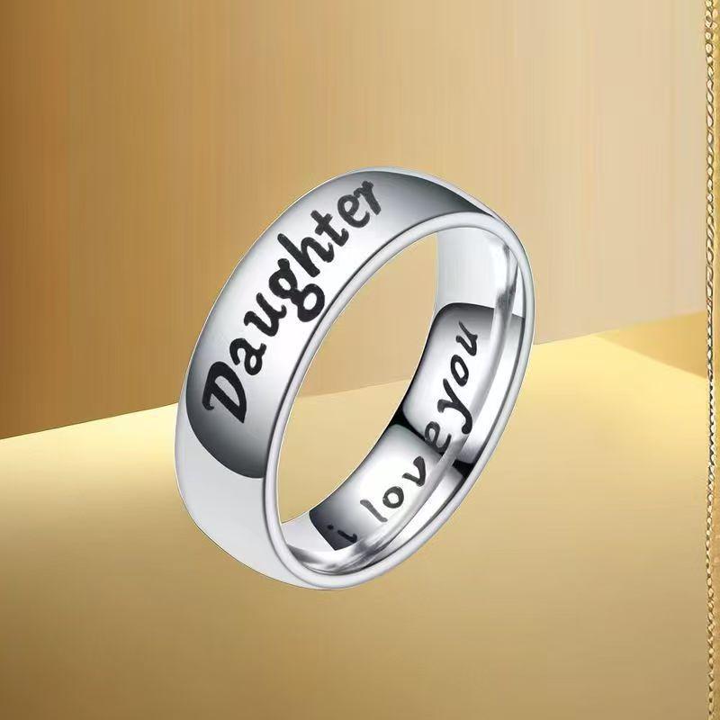 "Frosted Stainless Steel Couple Rings - Non-Fading Niche Design"