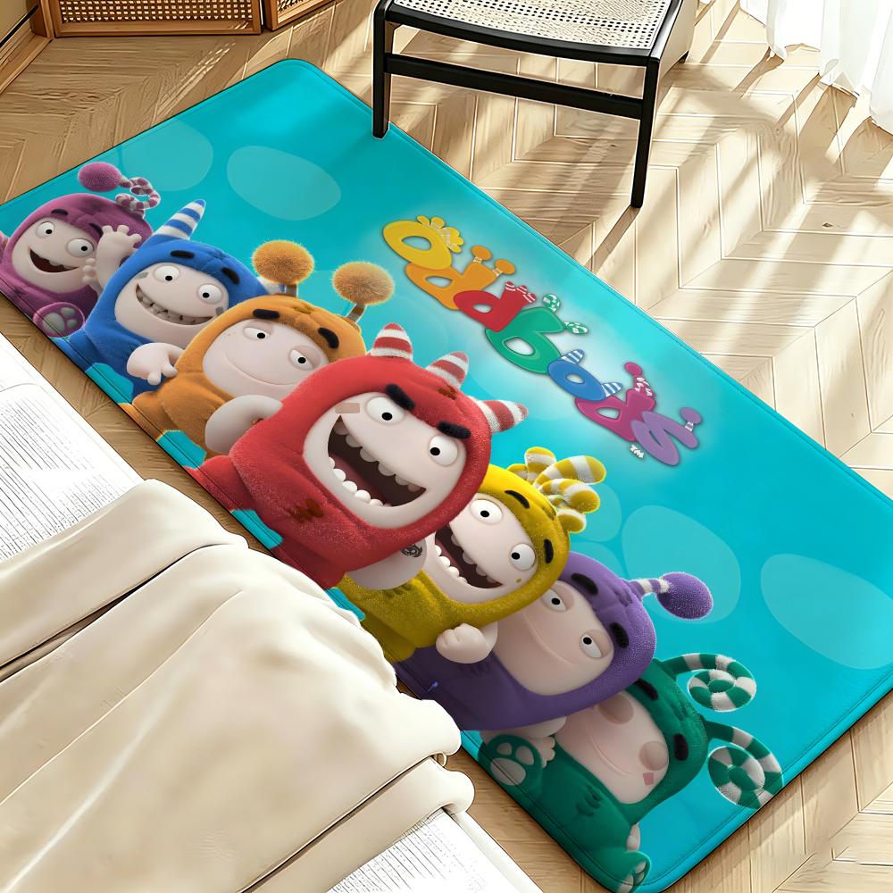 Tappetino per Pavimento O-Oddbods Cartone Animato Tappetino Morbido in Flanella per Porta d'Ingresso Antiscivolo Assorbente Tappeto per Pavimento per Bagno Camera da Letto