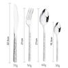 4pcs Hammer Pattern Handle Dinnerware Set Western Stainless Steel Tableware Set Reusable Knife Fork Spoon Dining Table Utensils