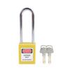 QVAND Quality Certified 76mm Steel Long Shackle Nylon Safety Padlock Key Operated High Safety
