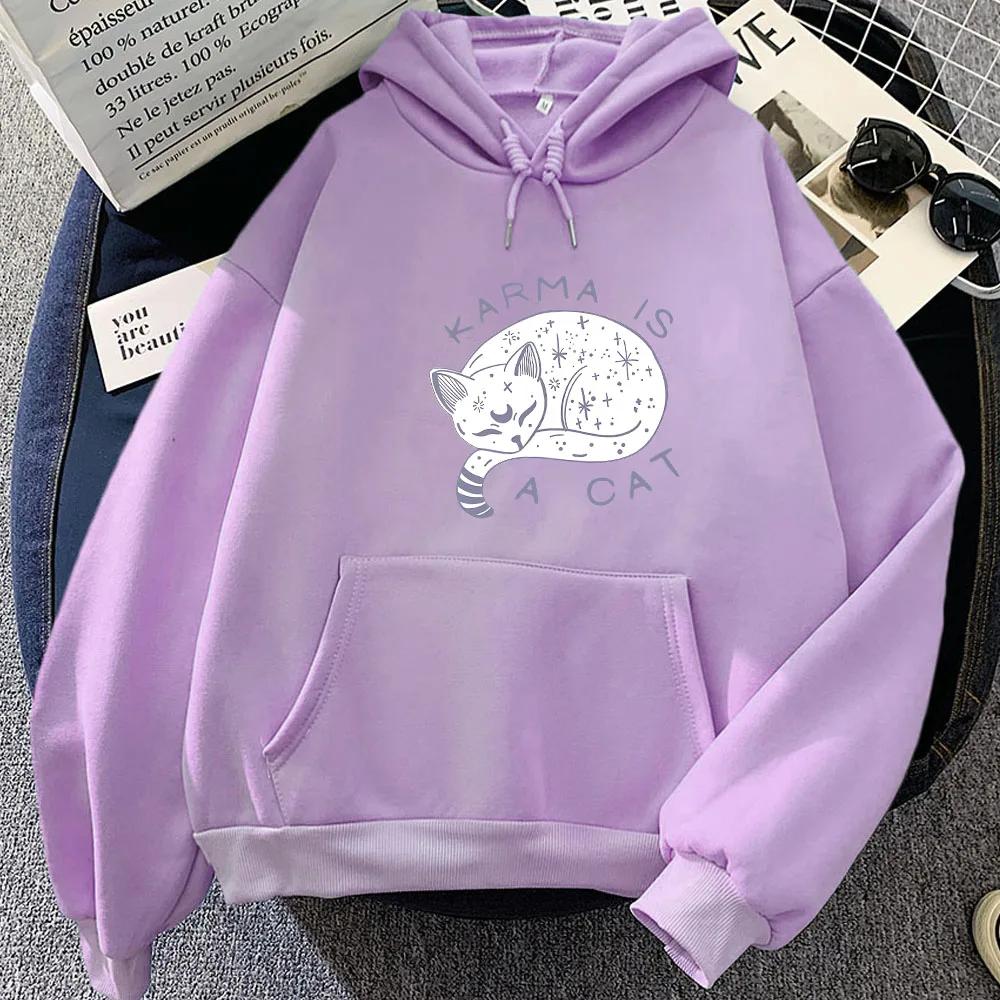 The Eras Tour Karma Is A Cat 2D Print Men/Women Hoodies Casual Oversize Pullovers Popular Streetwear Fashion Sweatshirts Unisex