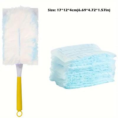 10 Count Cleaning Electrostatic Duster Refills Adsorption Multi-Surface Microfibre Duster with 1Pcs Handle for Swiffer Duster