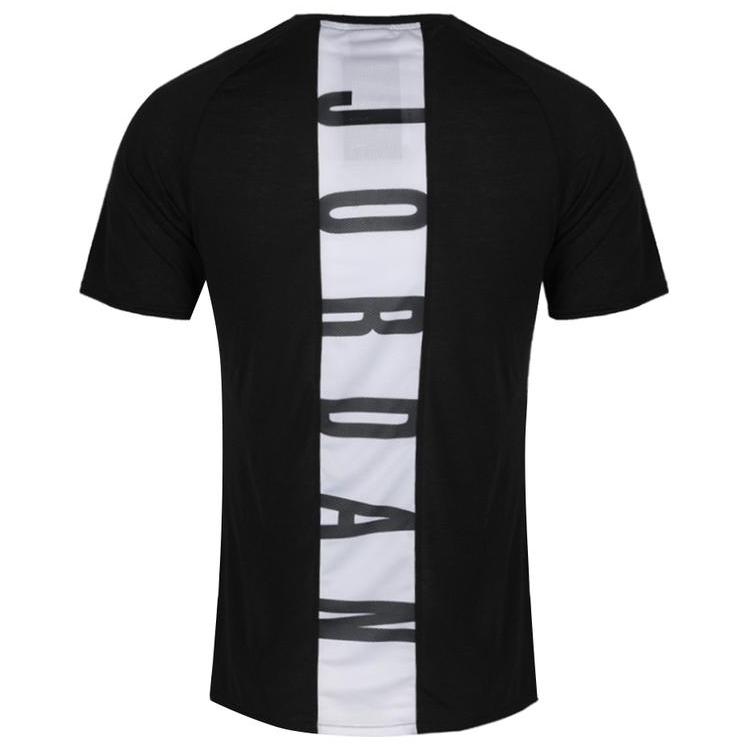 Jordan Alphabet Print Crew Neck Casual Pullover T-Shirt Men Tops Black 889714-013