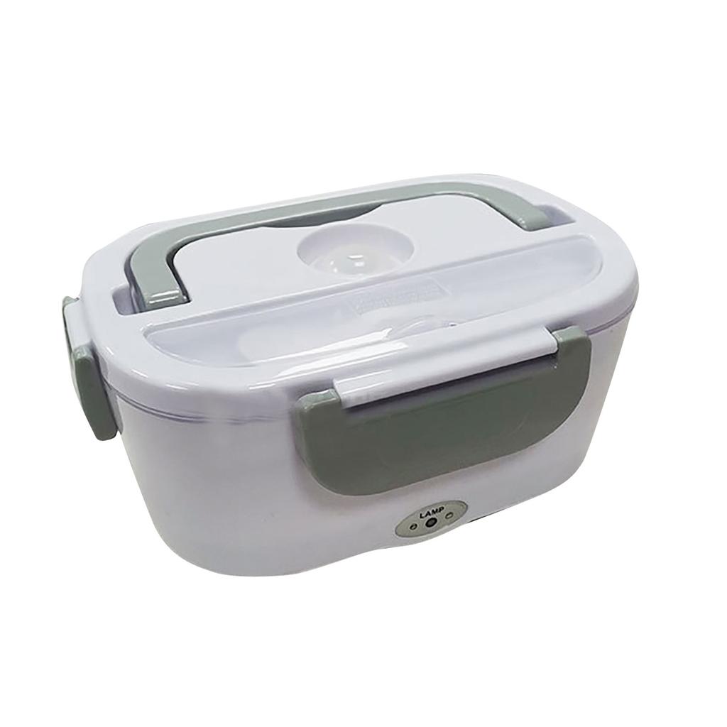 Portable Electric Lunch Box Stainless Steel Inner Container Food Heater with Handle and Locking Clips for Office Travel and Home Use