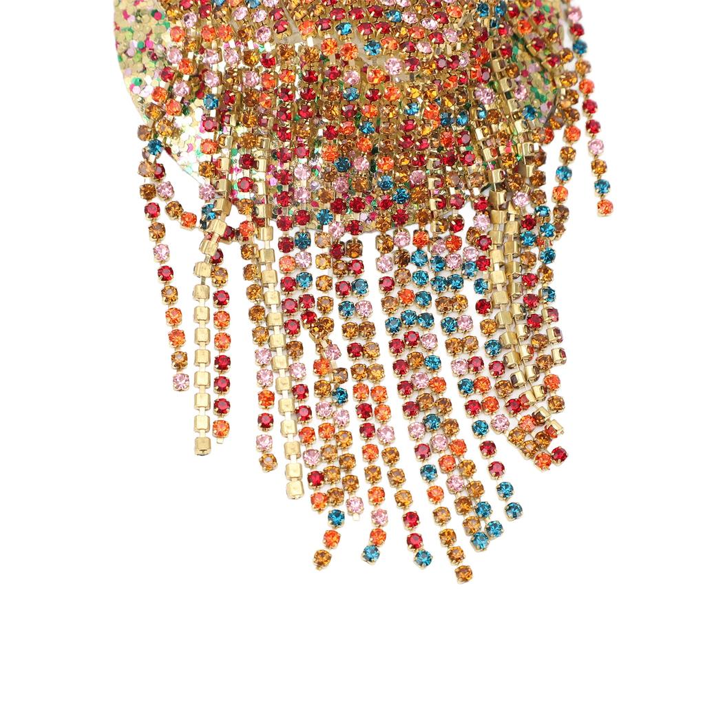 1pair Rhinestone Tassel Nipple Pasties Seamless Reusable Breathable Rhinestone Festival Nipple Stickers for Nightclub Party