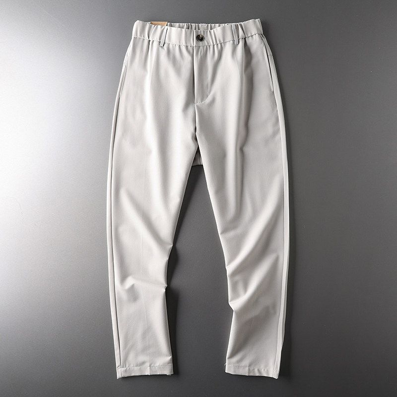 Export Tail Single Cut Label Draping Effect Suit Pants Cropped Pants Men s Summer Thin Casual Pants Export Original Order Men s Trousers Beige XL