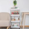 3/4 Layer Multi-layer Storage Cart Household Rack Mobile Shelf with Rolling Wheels for Kitchen Bathroom