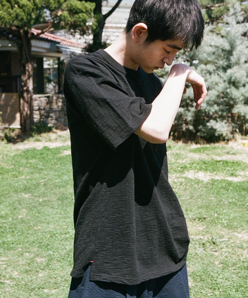 Holliseon Lawrence Slub Short Sleeve T-Shirt Black