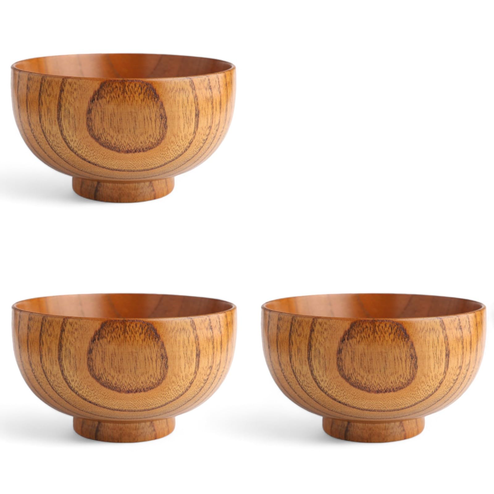 Miso Soup Set of x J-kitchens Bowls, Wooden, Lacquered, 3, 11.8cm 6.8cm