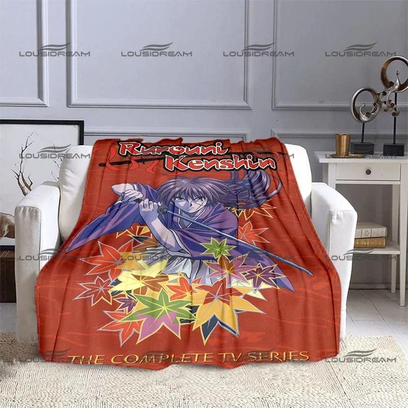 Himura Kenshin Cartoon Blanket Classic Japanese Animation Flannel Decorative Thin Blanket Portable Home Travel Office Blanket