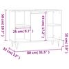 Bathroom Cabinet Brown Oak Effect 80 x 33 x 60 cm Engineered Wood