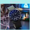 Gj083 Men's Casual Quartz Silicone Watch Decorative Blue Glass Stainless Steel Clasp Characters)
