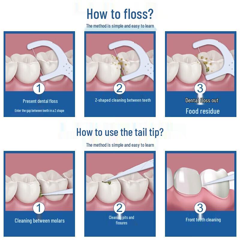 FAWNMUM 300-Count Dental Floss Picks (Non-Individually Wrapped)