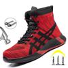 Fashion Steel Toe Work Safety Boots Men Indestructible Boots Punctu-proof Safety Shoes Men Work Sneakers Lightweight Security Work Shoes
