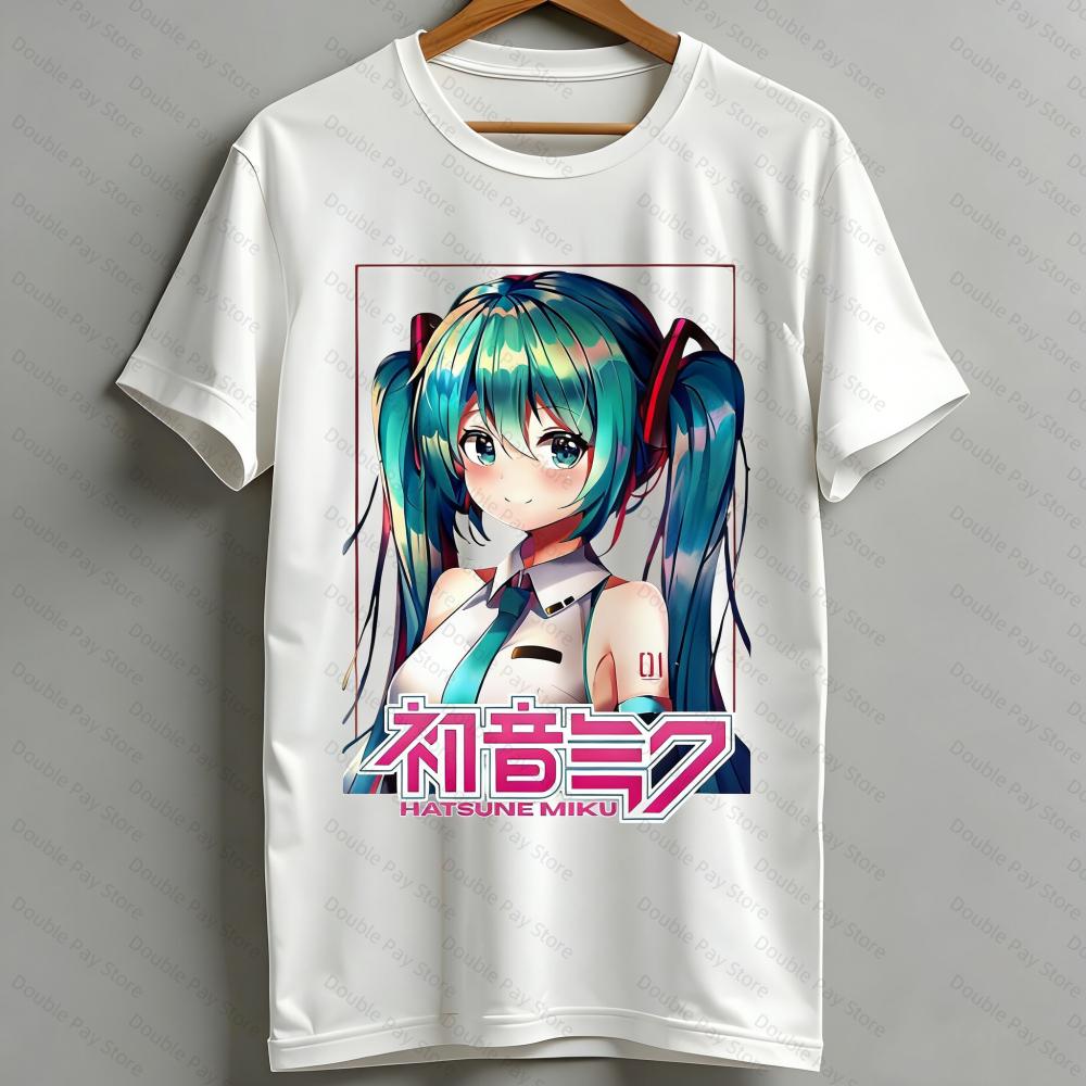 Kawaii Miku TShirt Cute Vocaloid Anime Graphic Tee Casual Short Sleeve Tops for Teen Girls Women Unisexs Shirts Women tshirts
