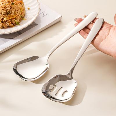 Stainless Steel Soup Spoon Kitchen Flatware Spoon Large Head Serving Ladle for Restaurant Cafeteria Buffet Home