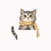 Self-adhesive Cute Cartoon Cat with Scarf Switch Stickers Waterproof for Living Room Kids Room Wall Decor Wholesale
