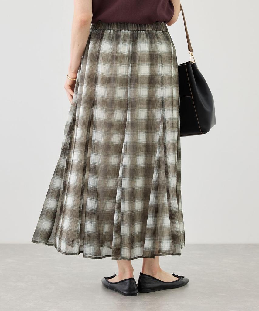 Rope Picnic Sheer Check Skirt for Women GDC16190 Chromine M (01)