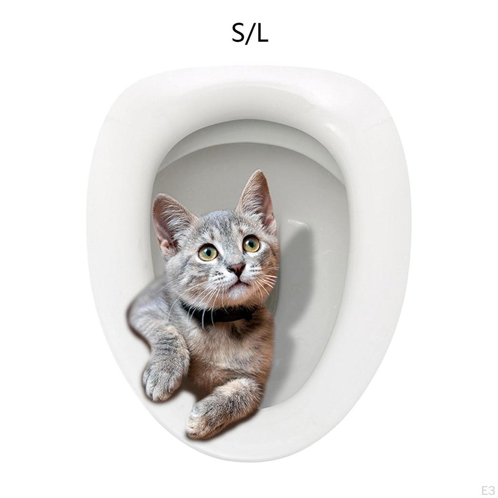 Cartoon Toilet Seat Cover Stickers, Cat Cute Cat, A