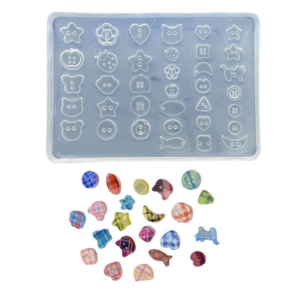 Cute Button Nail Art Silicone Mould for Embossed Designs Manicure Decoration Jewelry Making Accessories