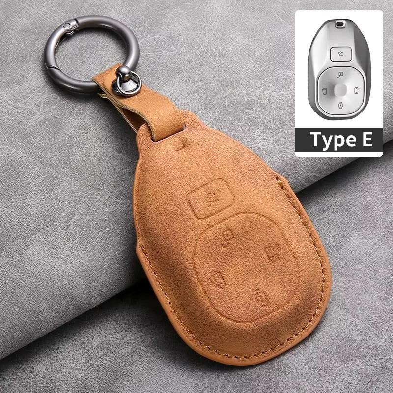 

Leather Car Remote Key Case Cover For Gac Trumpchi E8Max E8Pro Car Key Case Cover Shell Fob Keyring