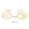 Y-1299 Pompkins BABY 100% Organic Cotton Chipmunk Series Rattle, Made in Japan (Natural)
