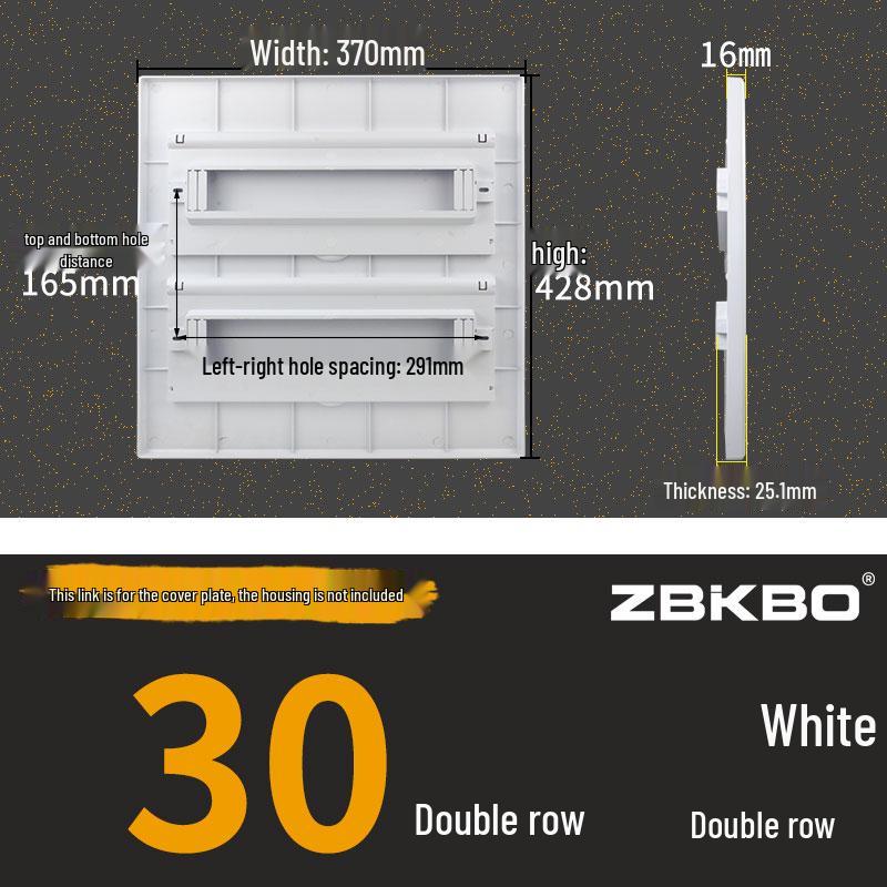 Frosted Flat Panel Lighting Distribution Box - 10/12/15/18/30 Positions, Strong Current, Plastic Panel