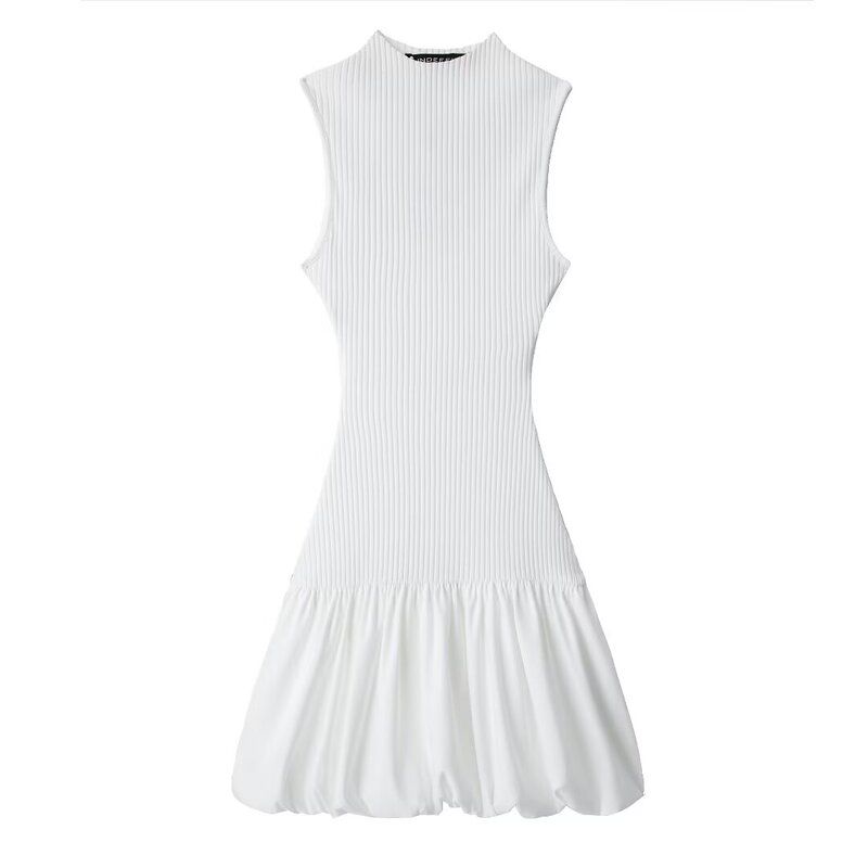 Fashion Style 2024 Summer New Arrival Women's Clothing Stylish Balloon Style Rib Backless Dress 0085361