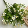 Künstliche Schleierkraut mit grünen Blättern UV-beständig 7-Zweig Falsche Seidenblume Haus Büro Hochzeit Party Innen Außen Falsche Blüte Dekoration
