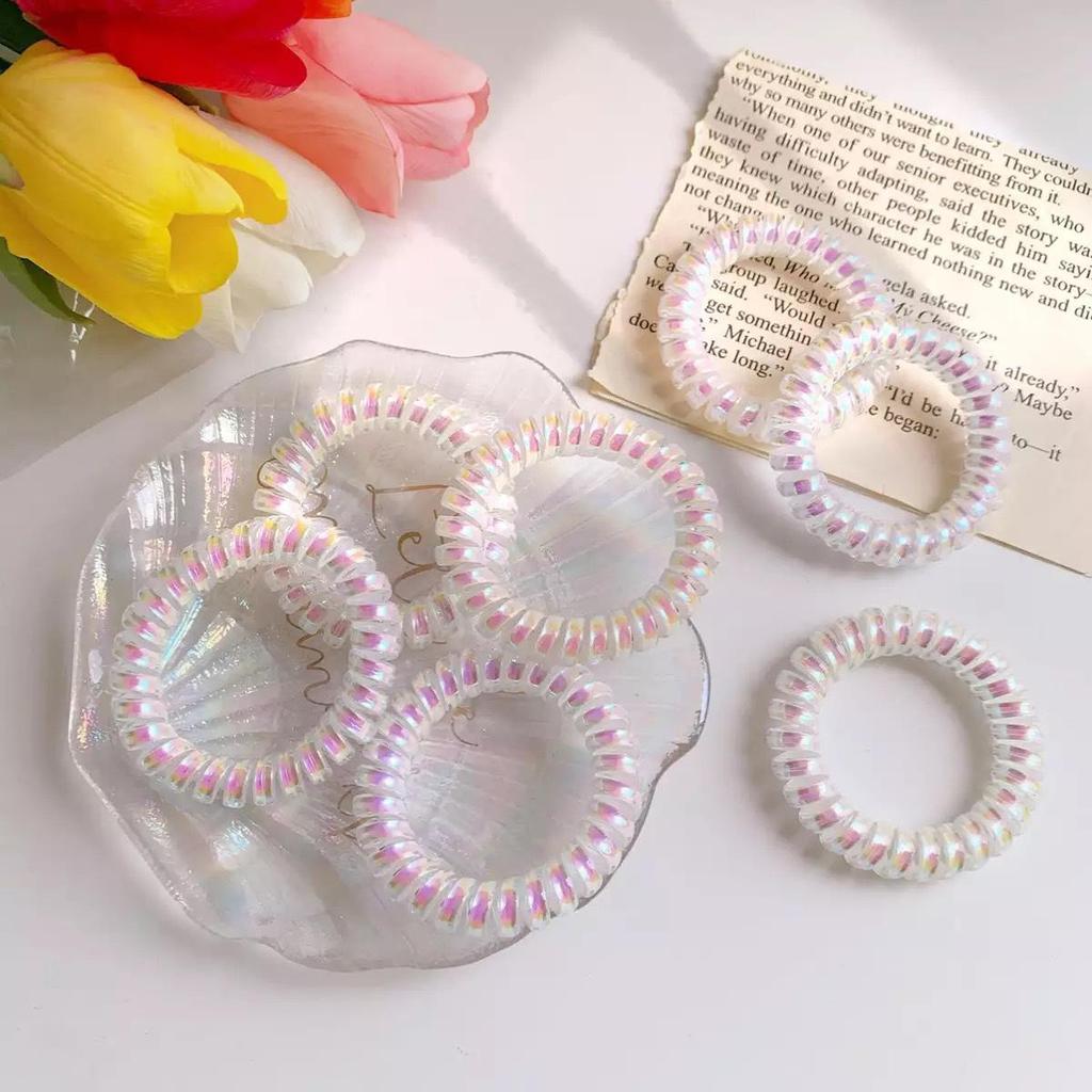 Frosted Mermaid Color Phone Coil Hair Tie - Korean Style Sweet Hair Accessory
